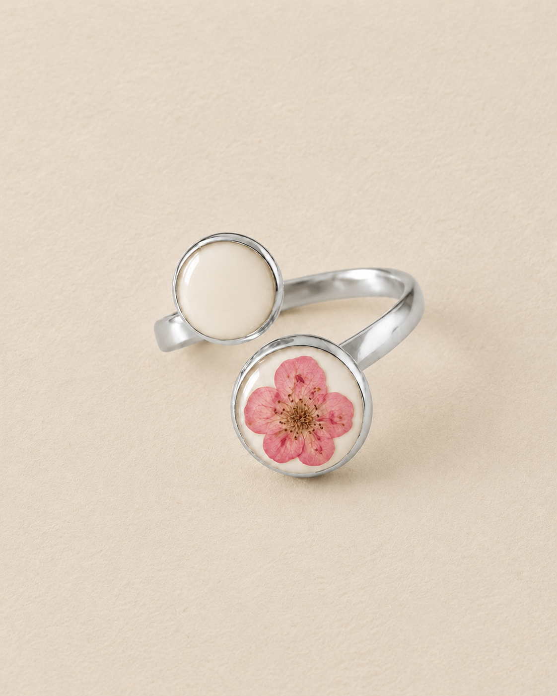 Anello doppio con Cherry Plum