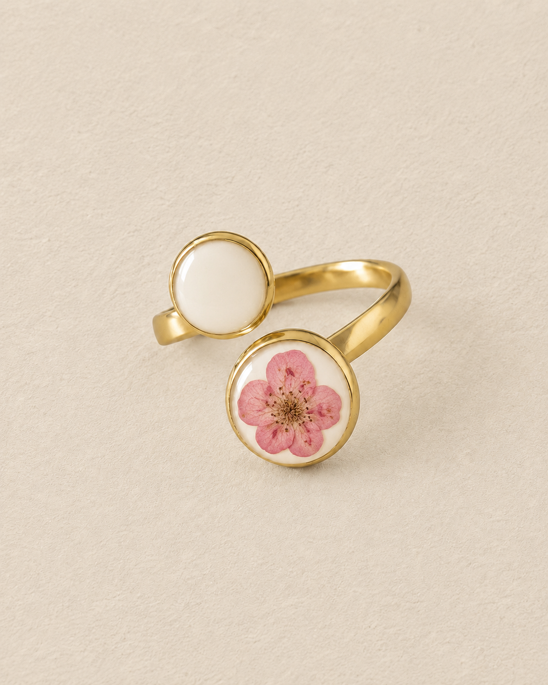 Anello doppio con Cherry Plum