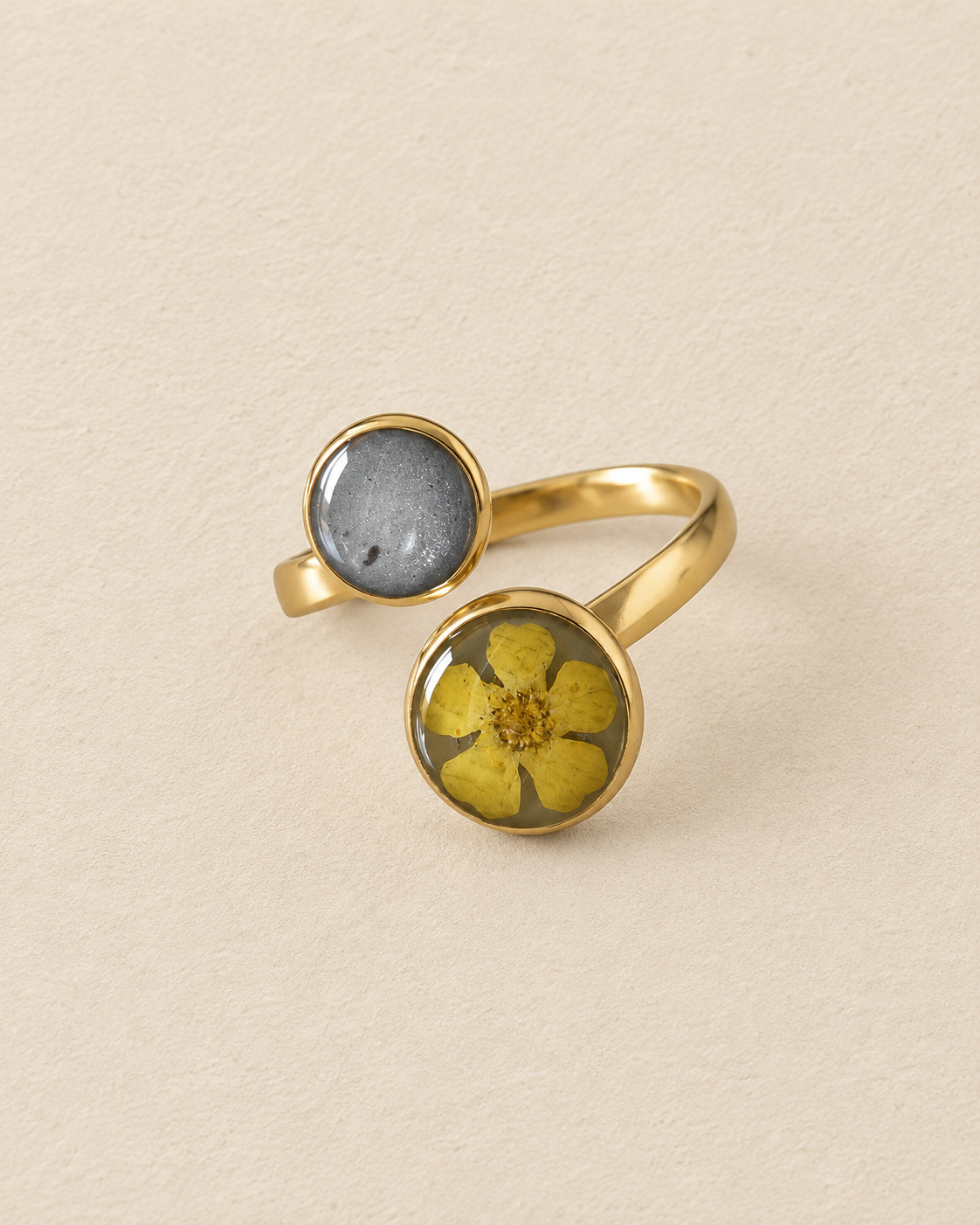 Anello doppio con Cherry Plum