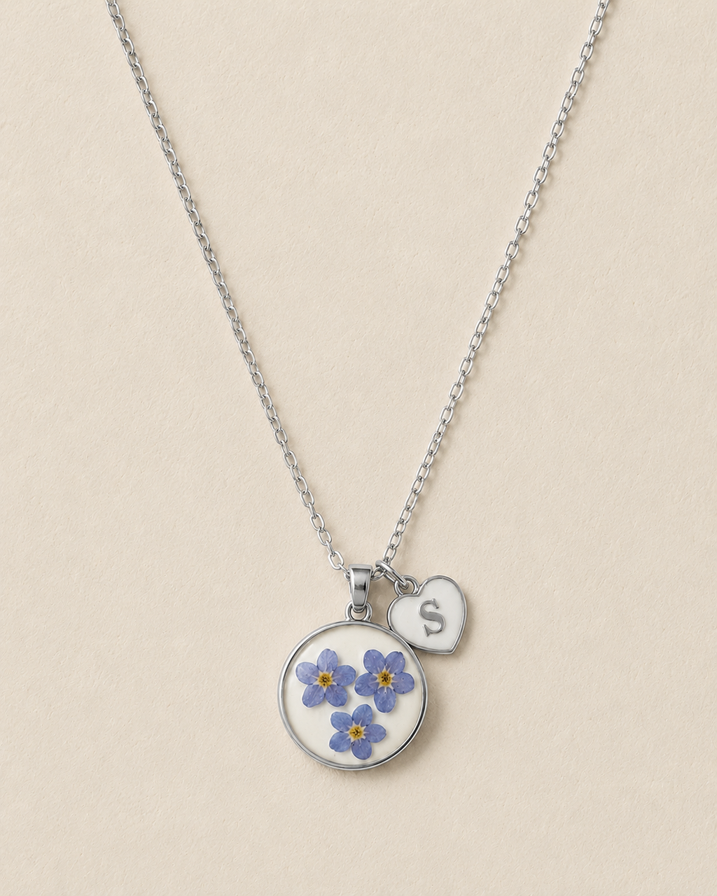 Collana Nontiscordadimè con Ciondolo Iniziale