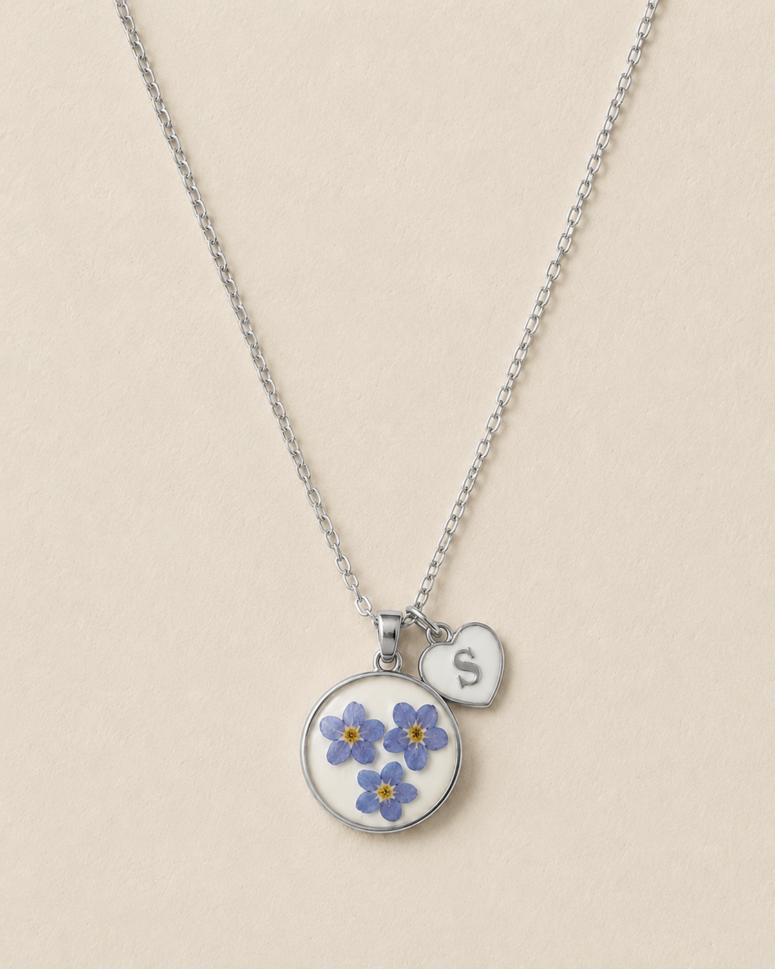 Collana Nontiscordadimè con Ciondolo Iniziale