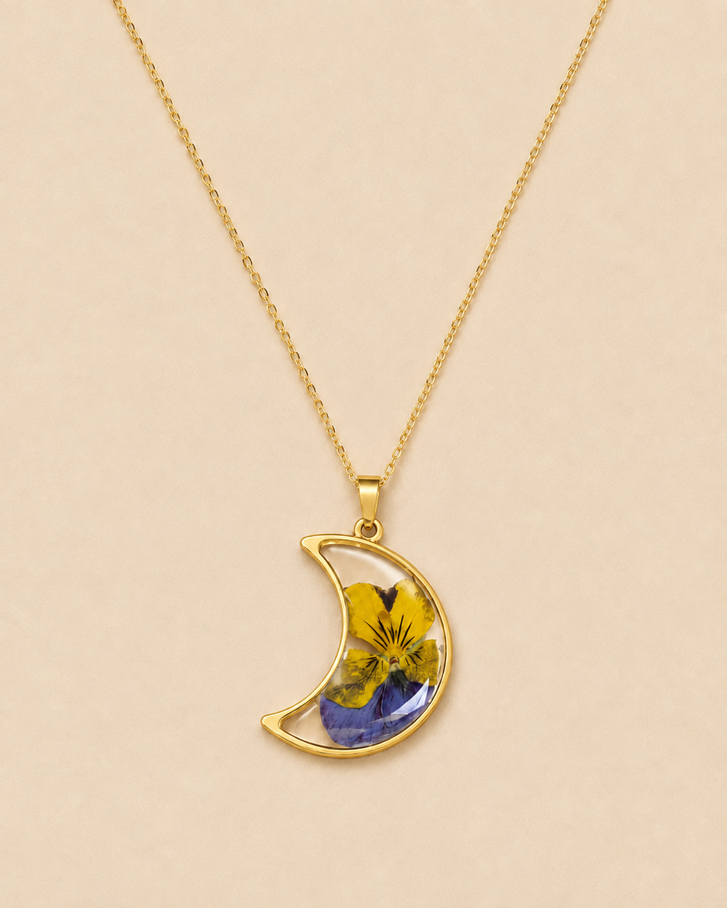 Collana Luna con Viola del Pensiero