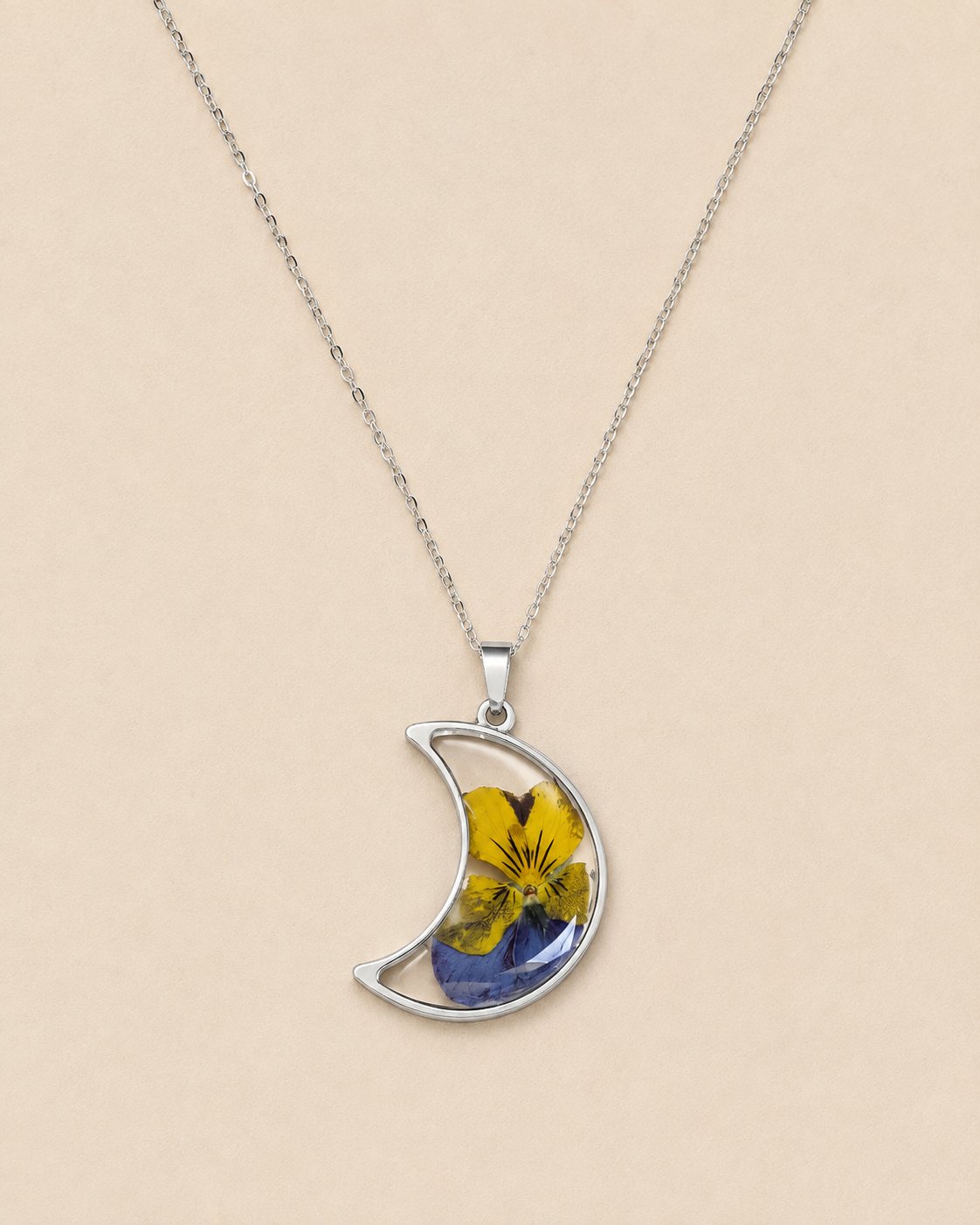 Collana Luna con Viola del Pensiero