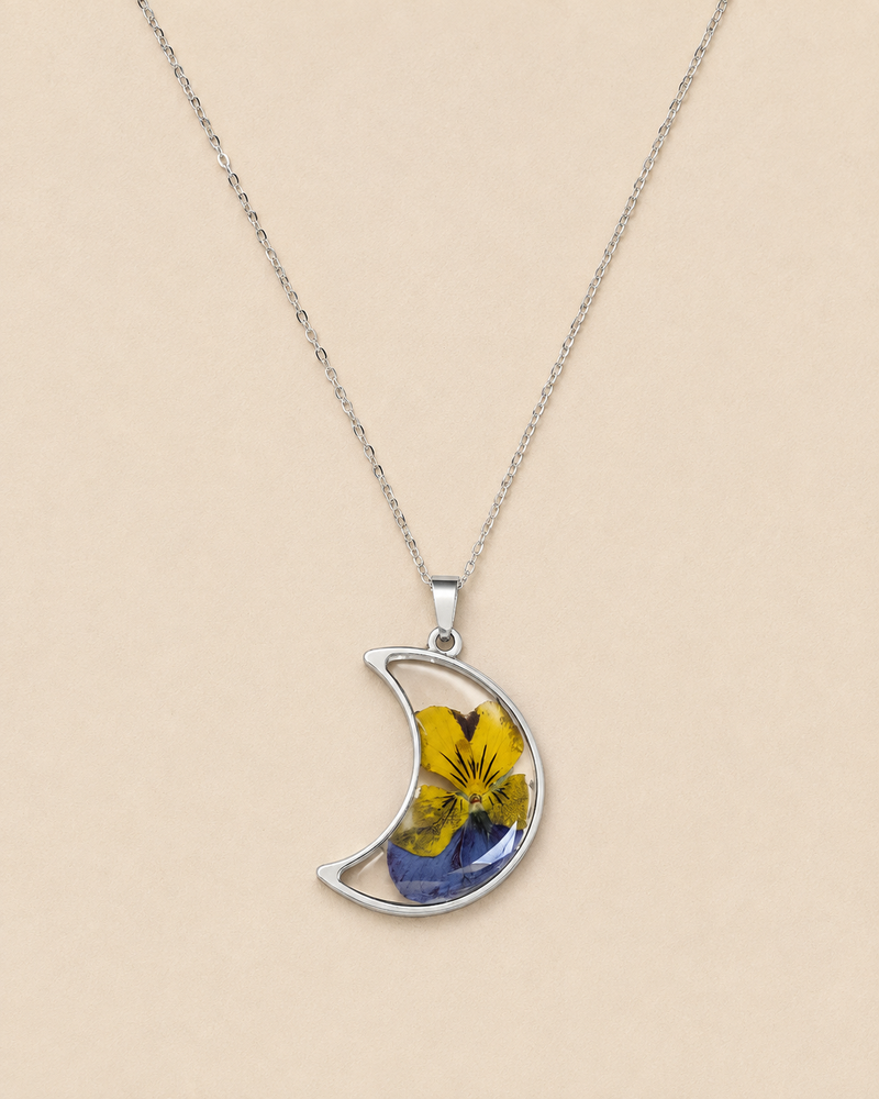 Collana Luna con Viola del Pensiero