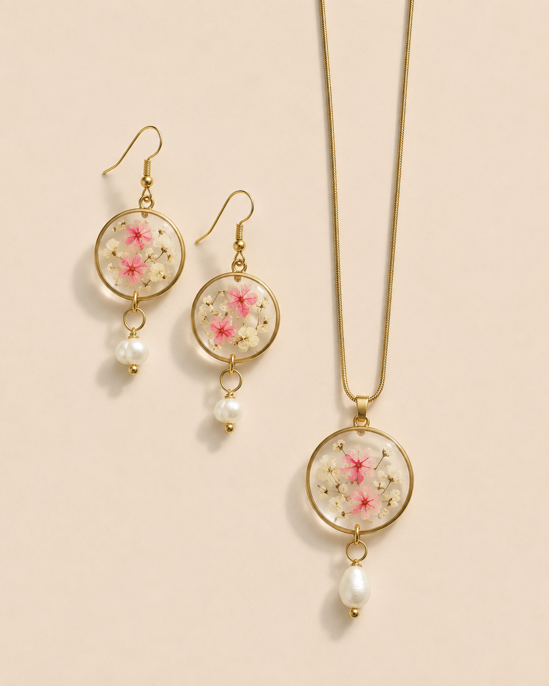 Set Nuvola Rosa: Collana + Orecchini